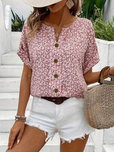 Sophie | Floral Notched Blouse