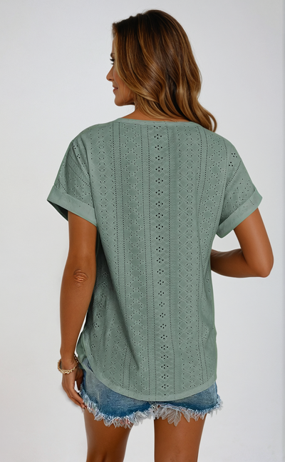 Mia | Stylish Eyelet Top