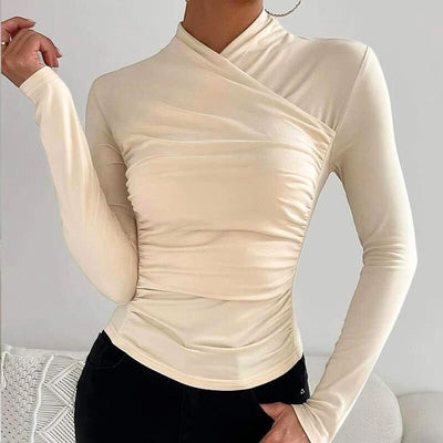 Samantha | Elegant Cross-Neck Top