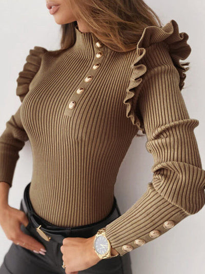 Savannah | Ruffled Knit Sweater
