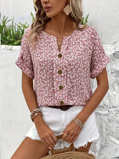 Sophie | Floral Notched Blouse