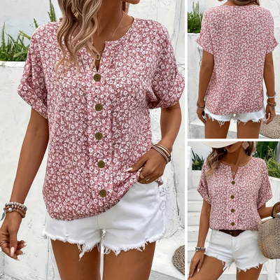 Sophie | Floral Notched Blouse