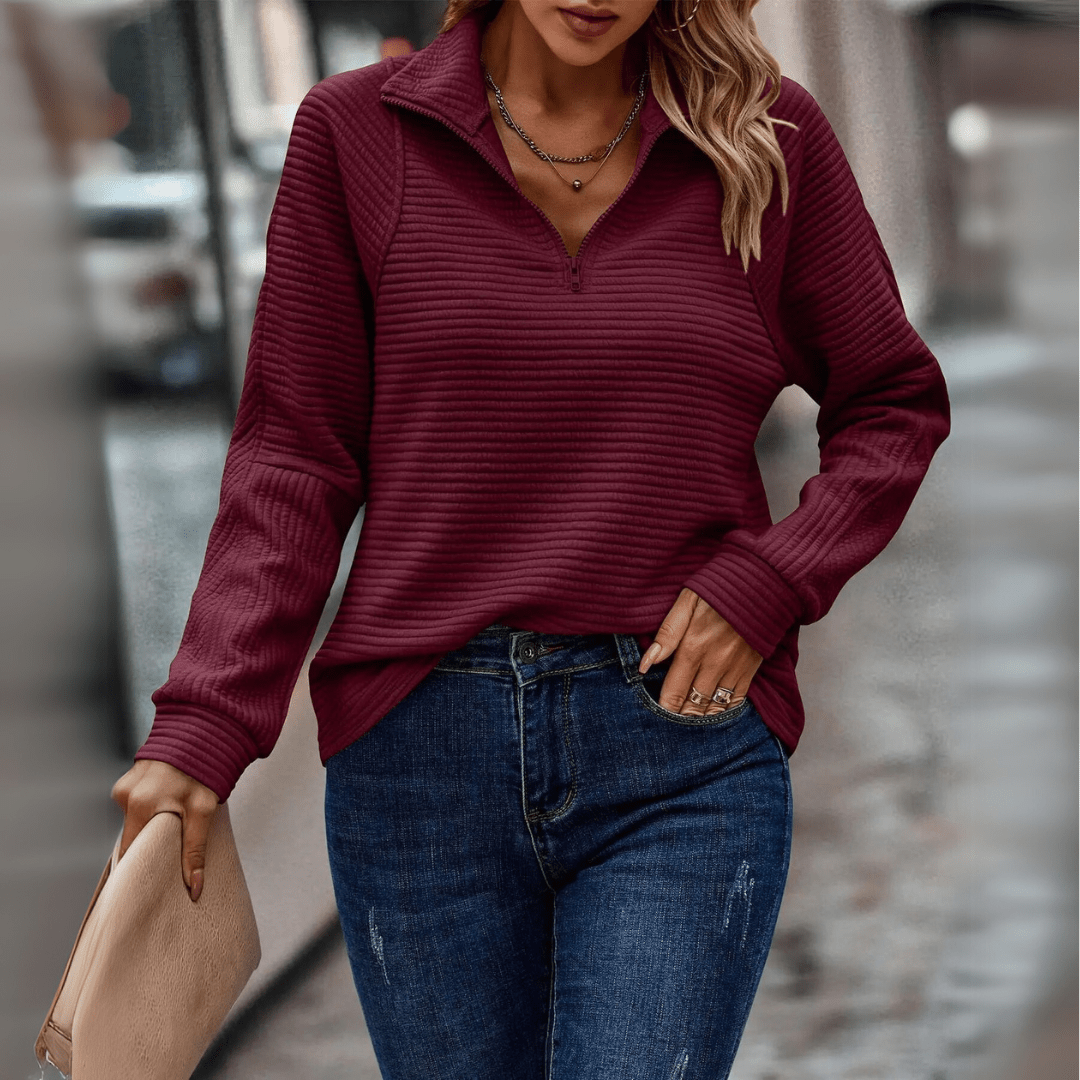 Sophie | Soft Zip Sweater