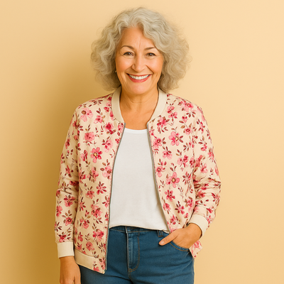 Samantha | Floral Print Bomber