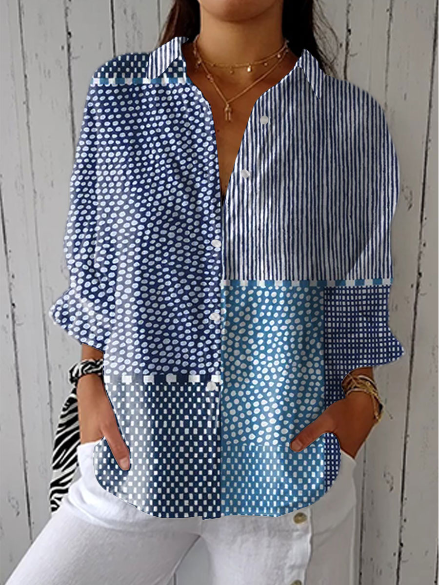 Mia | Ocean-Inspired Patchwork Blouse