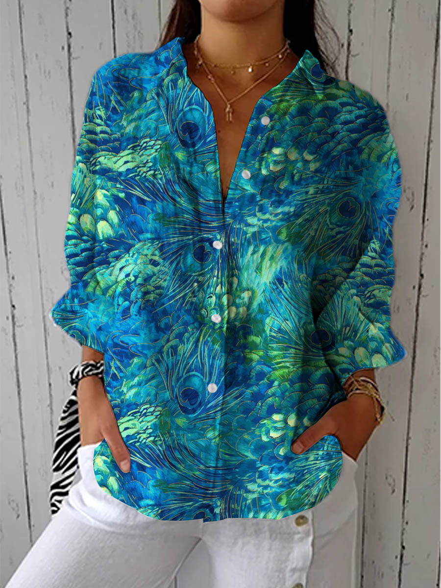 Mia | Vibrant Feather Blouse