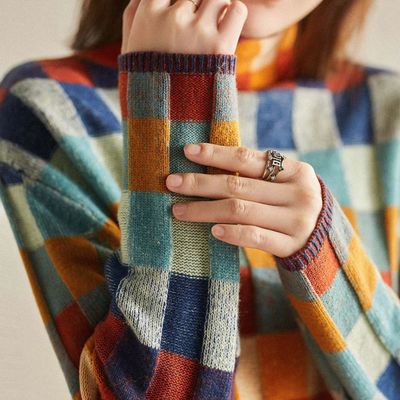 Hannah | Vibrant Checkered Sweater