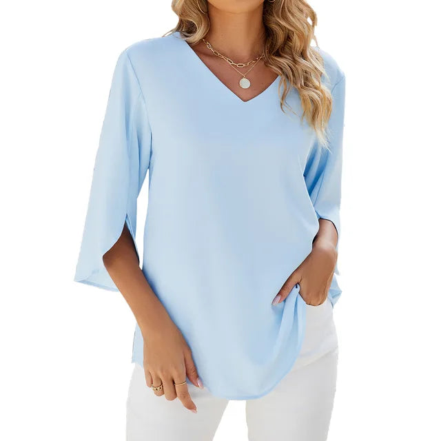 Mia | Lightweight V-neck Blouse