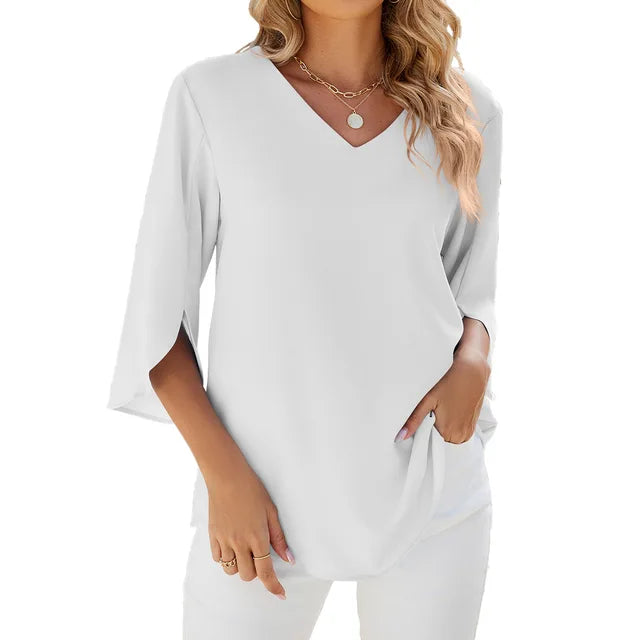 Mia | Lightweight V-neck Blouse