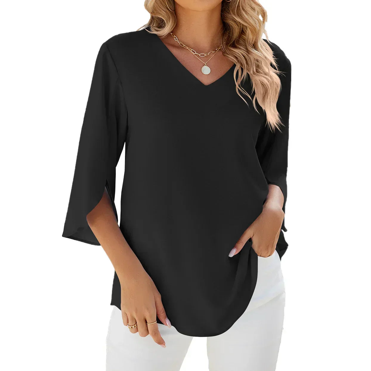 Mia | Lightweight V-neck Blouse