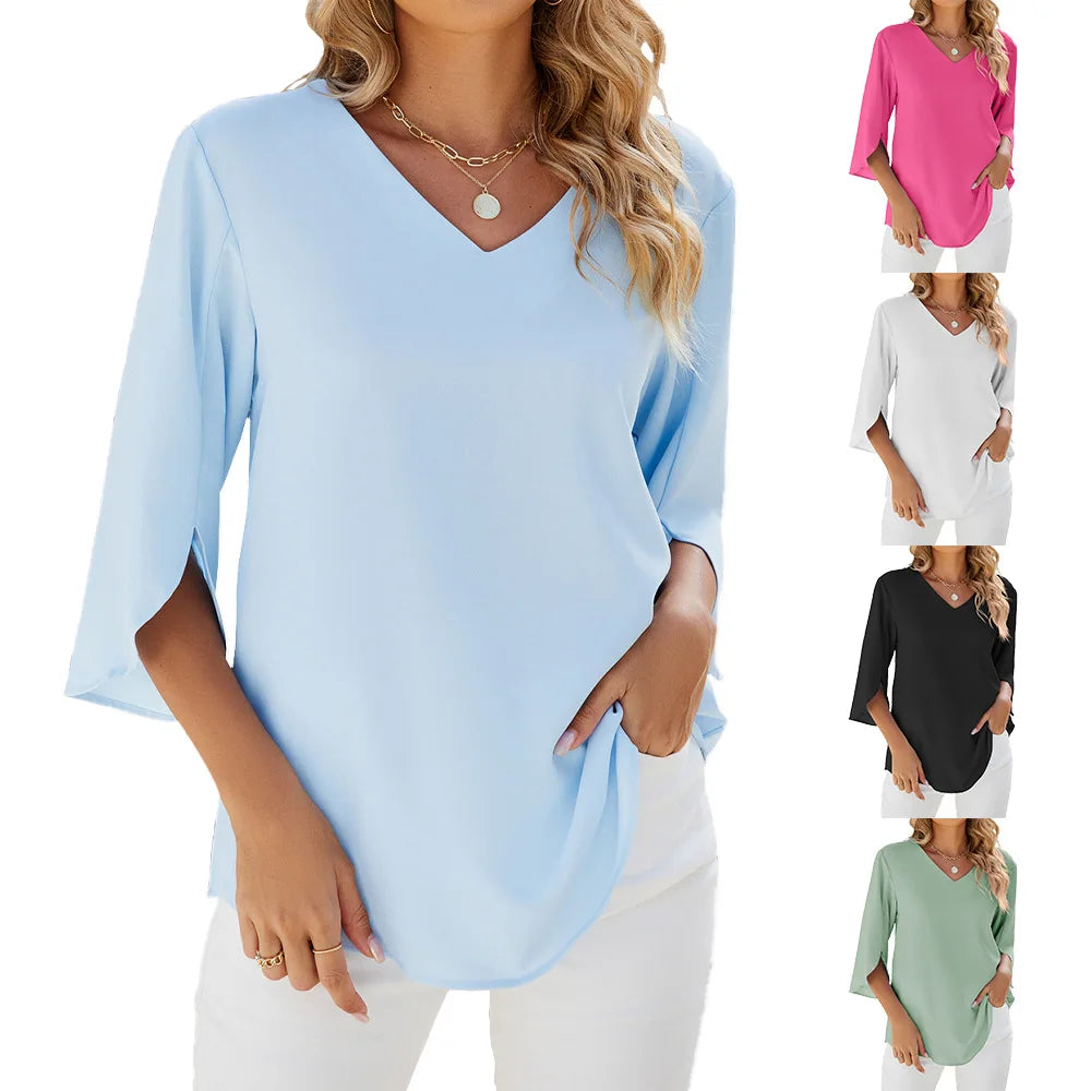 Mia | Lightweight V-neck Blouse
