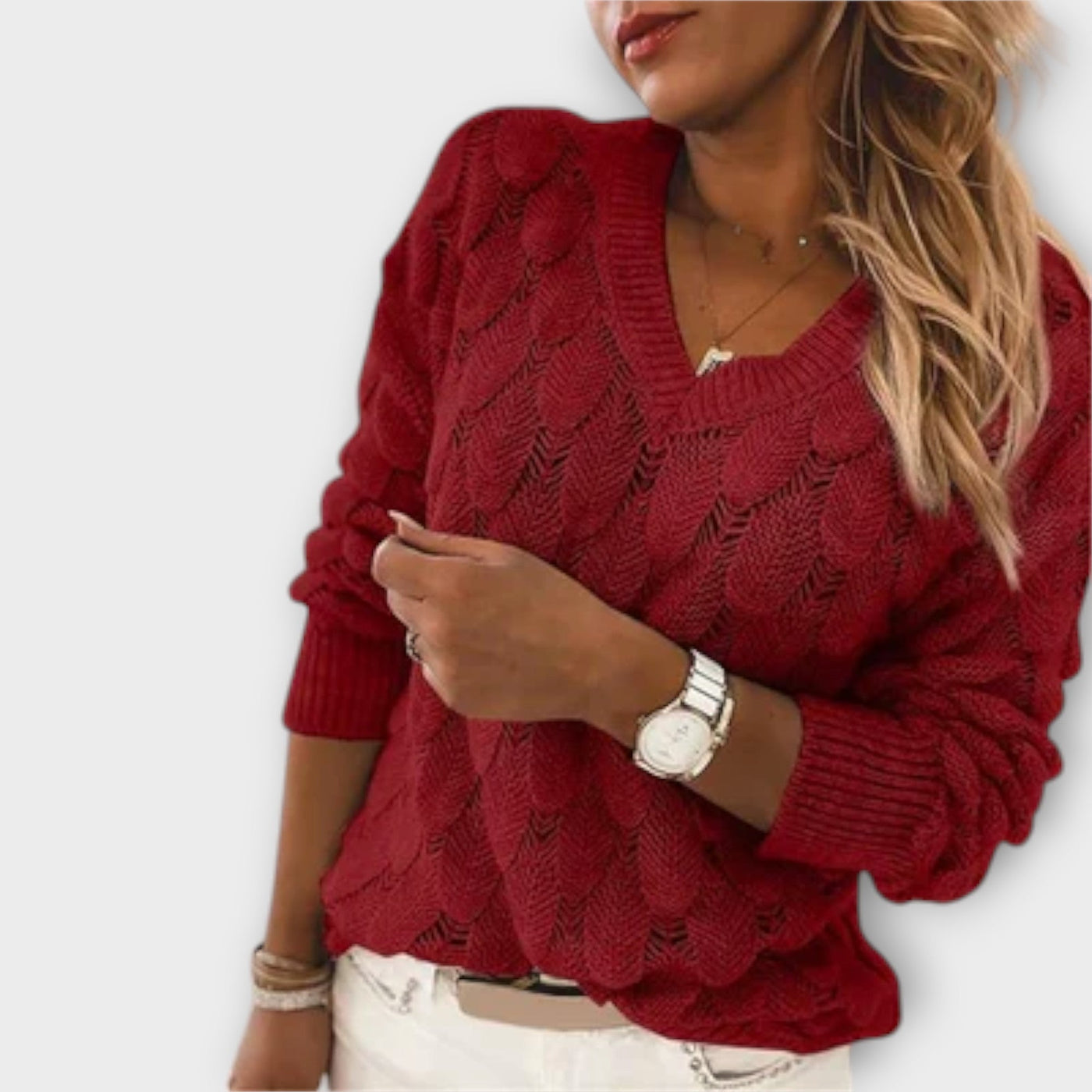 Mia | Stylish V-neck Pullover