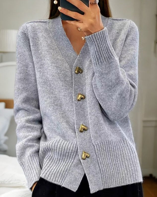 Hannah | Heart-Button Cardigan