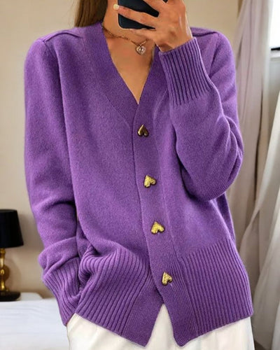 Hannah | Heart-Button Cardigan