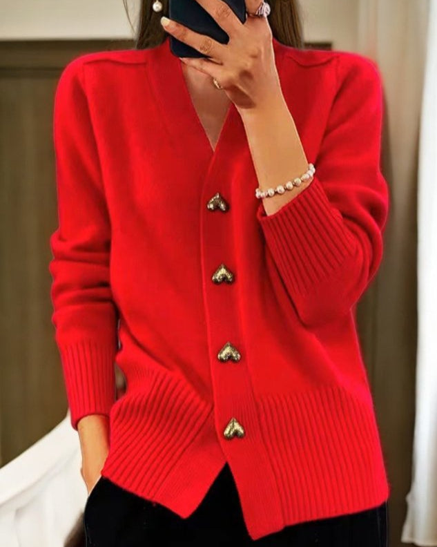 Hannah | Heart-Button Cardigan